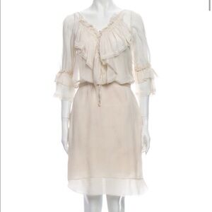 Zac Posen | Silk Ruffle Ivory Cream Dress Size 8